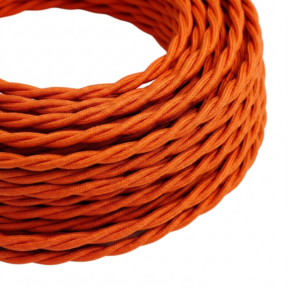 Verdrilltes Textilkabel mit Seideneffekt – Flammenorange
