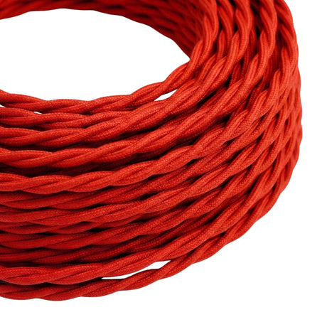 Verdrilltes Textilkabel mit Seideneffekt – Feuerrot