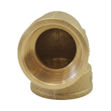 Winkel 90° Innengewinde- Innengewinde aus Messing CW617N BSP – Vorderansicht