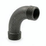 Coude grand rayon 90° M/M fonte noire - photo produit fond blanc 1