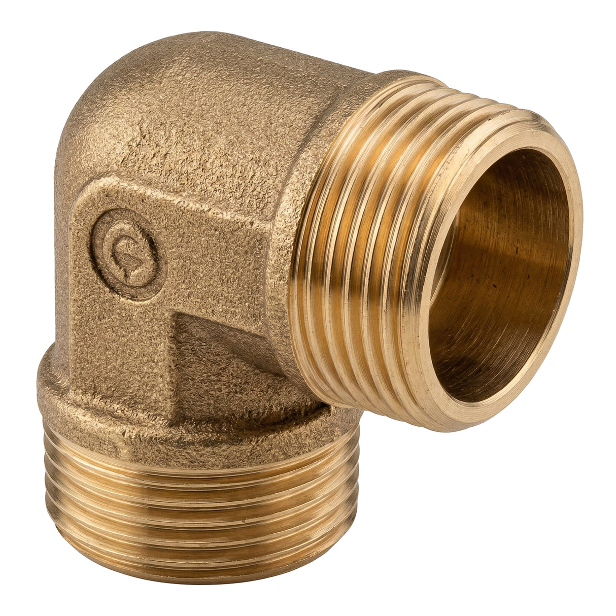 Winkel 90° männlich-männlich aus Messing CW617N BSP - isometrische Ansicht