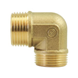 Winkel 90° männlich-männlich aus Messing CW617N BSP – Vorderansicht
