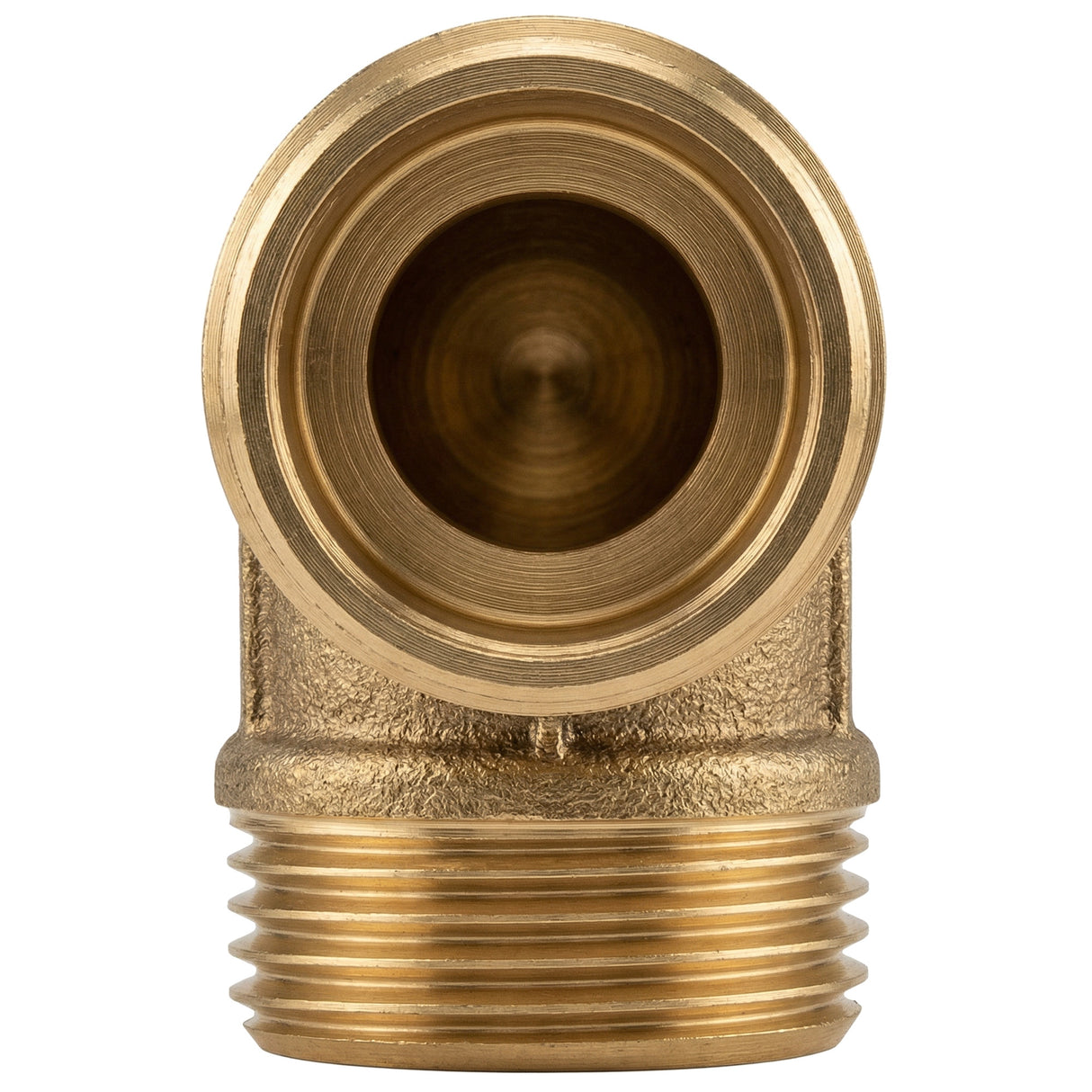Winkel 90° männlich-männlich aus Messing CW617N BSP – Draufsicht