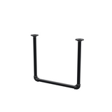 Portant à vêtements suspendu au plafond en tubes d'acier peints noir mat Ø 27 mm — largeur 46 cm, hauteur sous plafond 42 cm, vue de trois quarts sur fond blanc