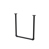 Portant à vêtements suspendu au plafond en tubes d'acier peints noir mat Ø 27 mm — largeur 46 cm, hauteur sous plafond 52 cm, vue de trois quarts sur fond blanc