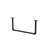 Portant à vêtements suspendu au plafond en tubes d'acier peints noir mat Ø 27 mm — largeur 56 cm, hauteur sous plafond 27 cm, vue de trois quarts sur fond blanc