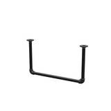 Portant à vêtements suspendu au plafond en tubes d'acier peints noir mat Ø 27 mm — largeur 56 cm, hauteur sous plafond 32 cm, vue de trois quarts sur fond blanc