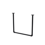 Portant à vêtements suspendu au plafond en tubes d'acier peints noir mat Ø 27 mm — largeur 56 cm, hauteur sous plafond 52 cm, vue de trois quarts sur fond blanc