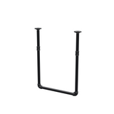 Portant à vêtements suspendu au plafond en tubes d'acier peints noir mat Ø 27 mm — largeur 46 cm, hauteur sous plafond 63 cm, vue de trois quarts sur fond blanc