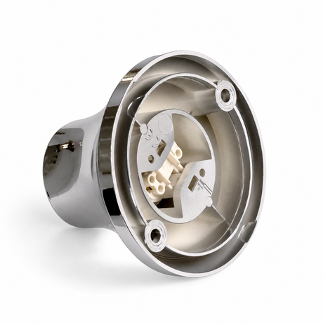 Metallisierte E27-Fassung für Wand oder Decke — Chromoptik — Ansicht 2