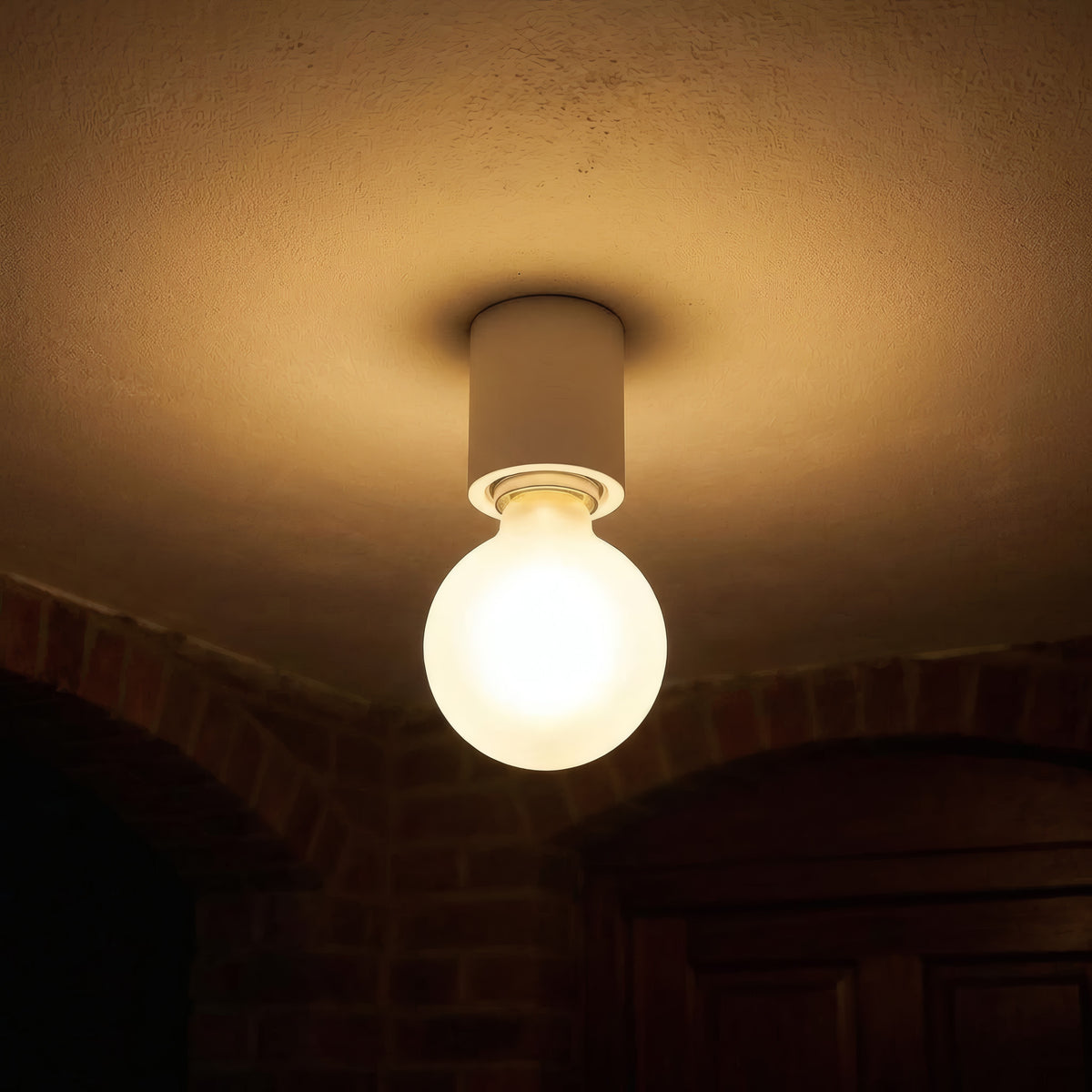 E27-Fassung für Wand oder Decke, wasserdicht IP44 — Weiß