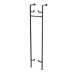 Étagère-penderie murale en tuyaux de plomberie noirs Ø 27 mm — largeur 40 cm, 2 tablettes, vue de trois quarts sur fond blanc