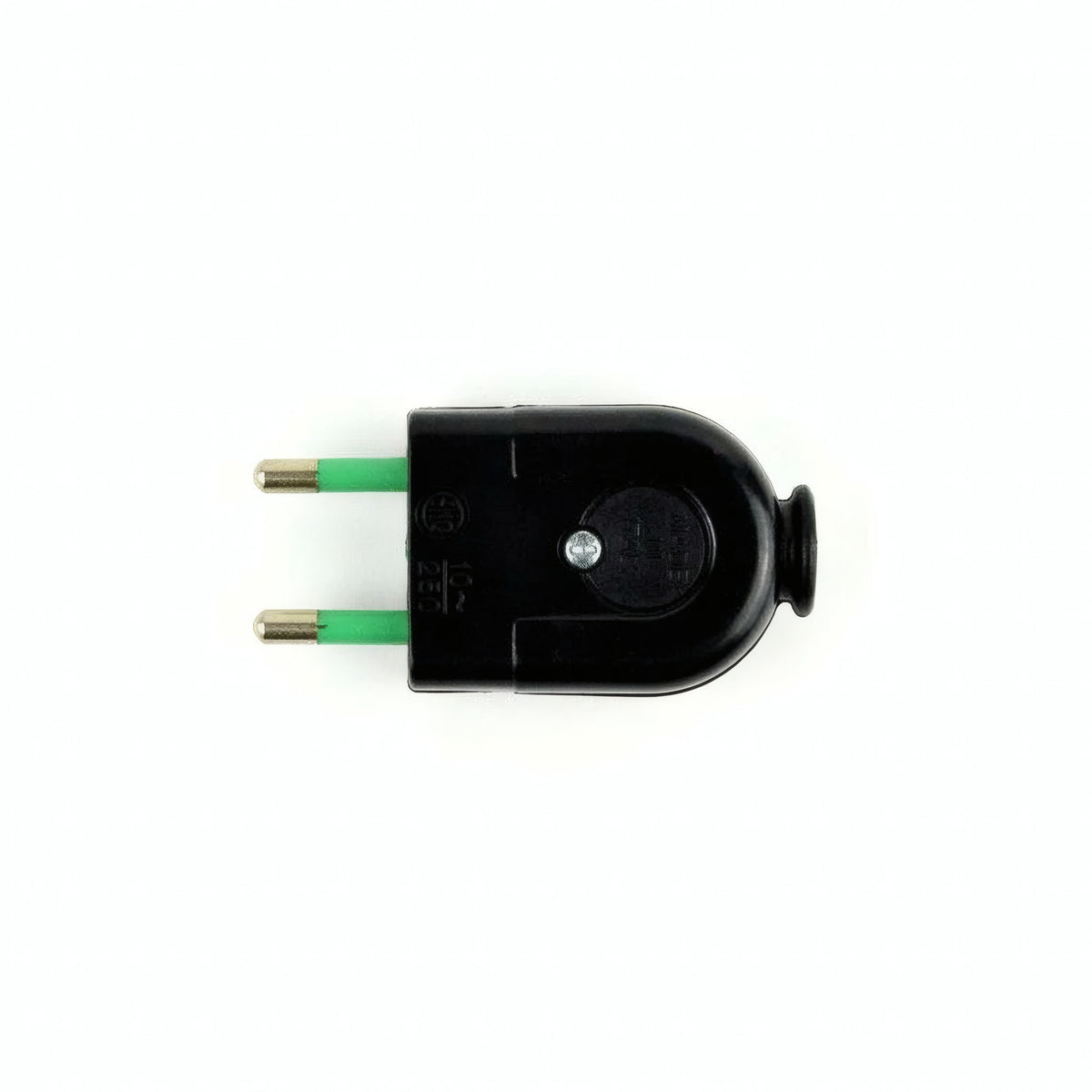Schwarzer 2-poliger Stecker - Produktfoto auf weißem Hintergrund 3