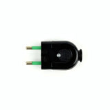 Schwarzer 2-poliger Stecker - Produktfoto auf weißem Hintergrund 3