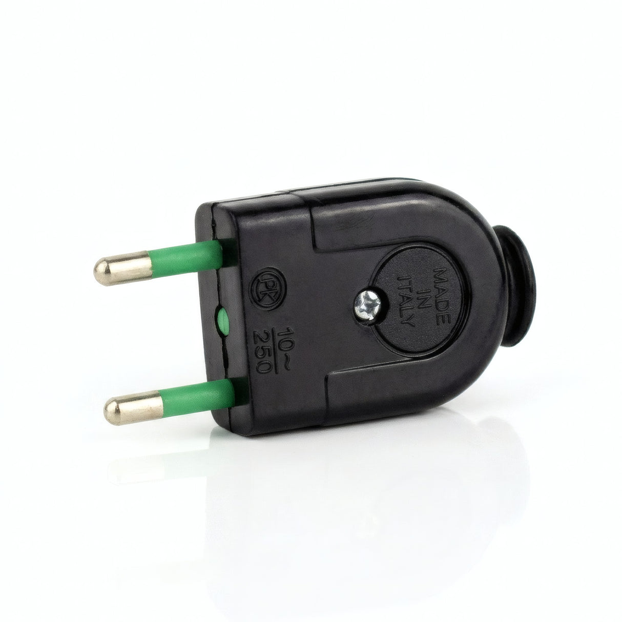 Schwarzer 2-poliger Stecker - Produktfoto auf weißem Hintergrund 5
