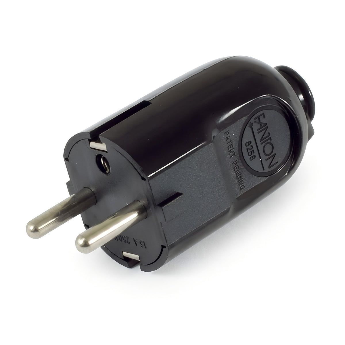 Gerader Schuko-Stecker für Leuchte — Schwarz