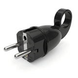 Schuko-Stecker mit Auszugsring — Schwarz