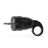 Schuko-Stecker mit Auszugsring — Schwarz