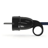Schuko-Stecker mit Auszugsring — Schwarz