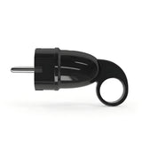 Schuko-Stecker mit Auszugsring — Schwarz