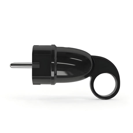 Schuko-Stecker mit Auszugsring — Schwarz
