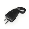 Schuko-Stecker mit Auszugsring — Schwarz