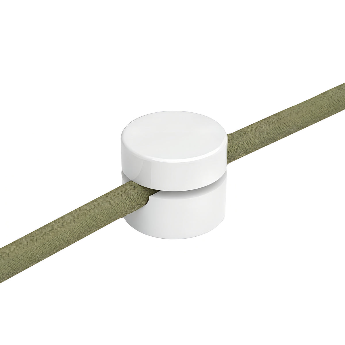 Universelle Wand-Kabelklemme für Textilkabel — Weiß