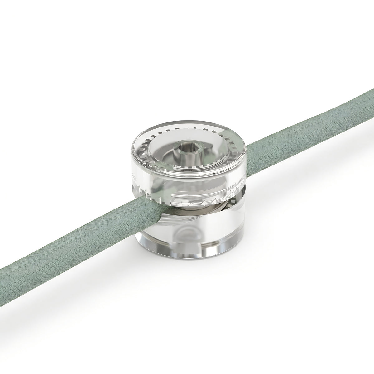 Universelle Wand-Kabelklemme für Textilkabel — Transparent