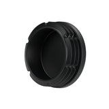 Schwarzer Lamellenstopfen für Fitting mit Innengewinde 1″1/4 33x42, Unteransicht: hohler Körper und Lamellen