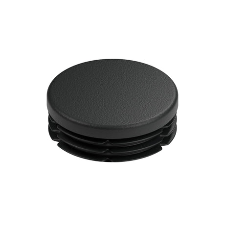 Schwarzer Lamellenstopfen für Fitting mit Innengewinde 1″1/4 33x42, Draufsicht auf den flachen Kopf