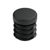 Schwarzer Lamellenstopfen für Fitting mit Innengewinde 1/2″ 15x21, Draufsicht auf den flachen Kopf
