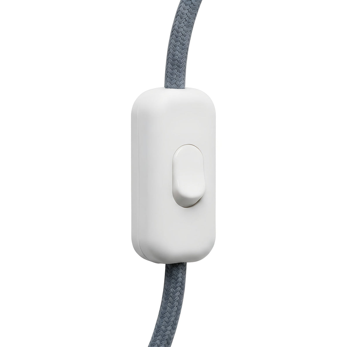 Zweipoliger Schnurschalter (Wippe) für Lampenkabel — Weiß