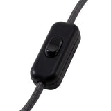 Zweipoliger Schnurschalter (Wippe) für Lampenkabel — Schwarz