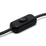 Zweipoliger Schnurschalter (Wippe) für Lampenkabel — Schwarz