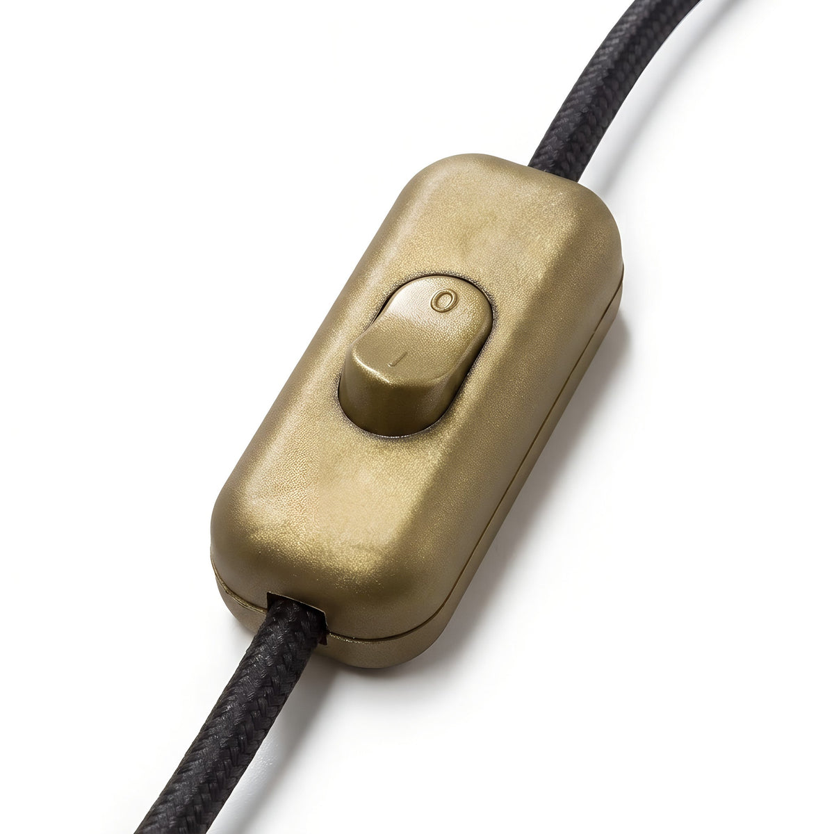 Zweipoliger Schnurschalter (Wippe) für Lampenkabel — Gold