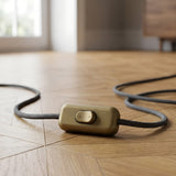 Zweipoliger Schnurschalter (Wippe) für Lampenkabel — Gold
