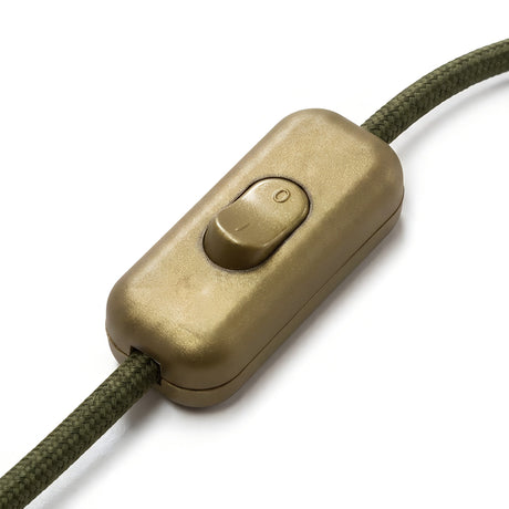 Zweipoliger Schnurschalter (Wippe) für Lampenkabel — Gold