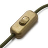 Zweipoliger Schnurschalter (Wippe) für Lampenkabel — Gold