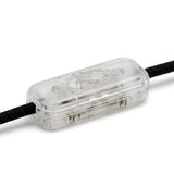 Zweipoliger Schnurschalter (Wippe) für Lampenkabel — Transparent