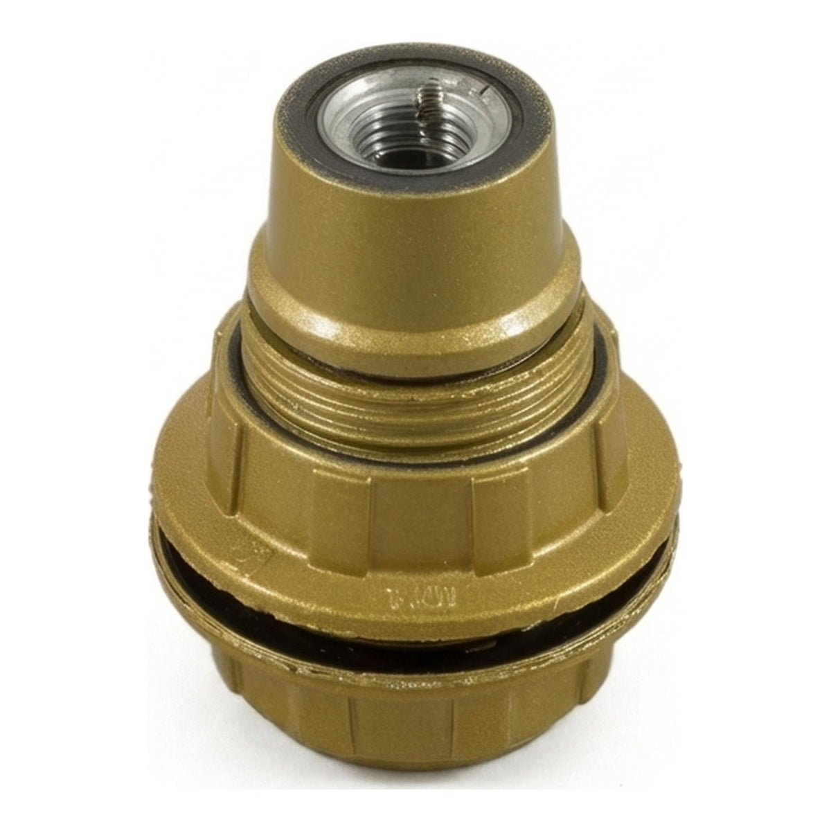 E14-Fassung aus Bakelit mit Doppelring — Gold