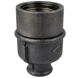 E27-Fassungsset mit Ring auf Fitting mit Innengewinde 1/2'' (15x21mm) aus schwarzem Temperguss (Eco)