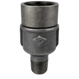 E27-Fassungsset mit Ring auf Fitting mit Außengewinde 1/2'' (15x21mm) aus schwarzem Temperguss (Eco)