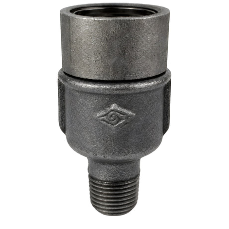 E27-Fassungsset mit Ring auf Fitting mit Außengewinde 1/2'' (15x21mm) aus schwarzem Temperguss (Eco)