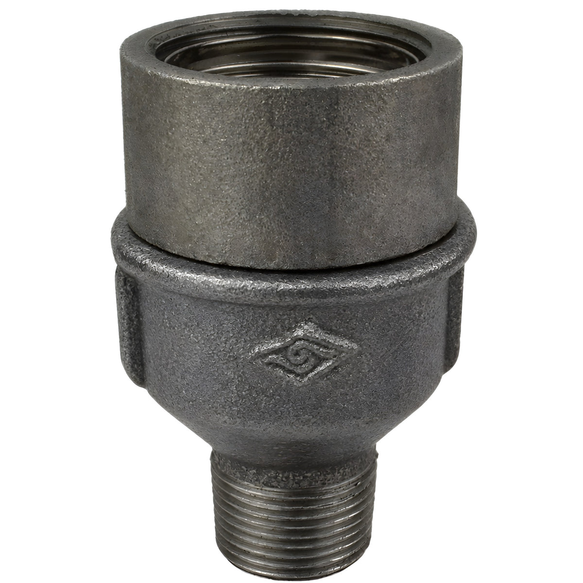 E27-Fassungsset mit Ring auf Fitting mit Außengewinde aus schwarzem Temperguss (Eco)