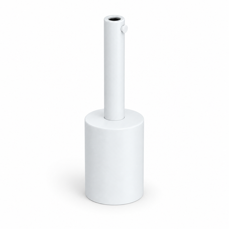 Zylindrisches E27-Fassungsset aus Metall — Zugentlastung 7 cm — mattweiß — Ansicht 1