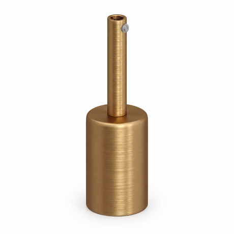 Zylindrisches E27-Fassungsset aus Metall — Zugentlastung 7 cm — satinierte Bronzeoptik — Ansicht 1