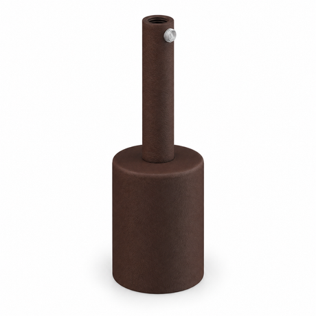 Zylindrisches E27-Fassungsset aus Metall — Zugentlastung 7 cm — Rostoptik — Ansicht 1