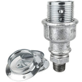 E27-Fassungsset aus glänzendem Metall in Silber auf Fitting mit Außengewinde 1/2'' (15x21mm) aus verzinktem Temperguss