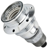 E27-Fassungsset aus glänzendem Metall in Silber auf Fitting mit Außengewinde aus verzinktem Temperguss