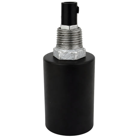 E27-Fassungsset aus glattem Metall in Schwarz auf Fitting mit Außengewinde 1/2'' (15x21mm) aus verzinktem Temperguss